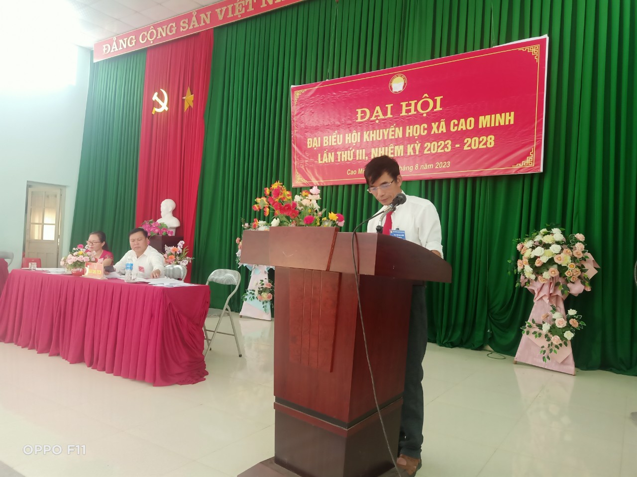 Đ/c Nguyễn Công Doanh Chủ tịch Hội khuyến học huyện Tràng Định phát biểu chỉ đạo tại Đại hội